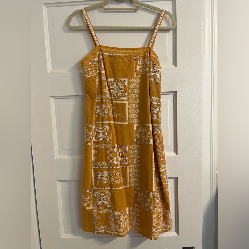 Anthropologie honey / yellow / gold mini shift dress